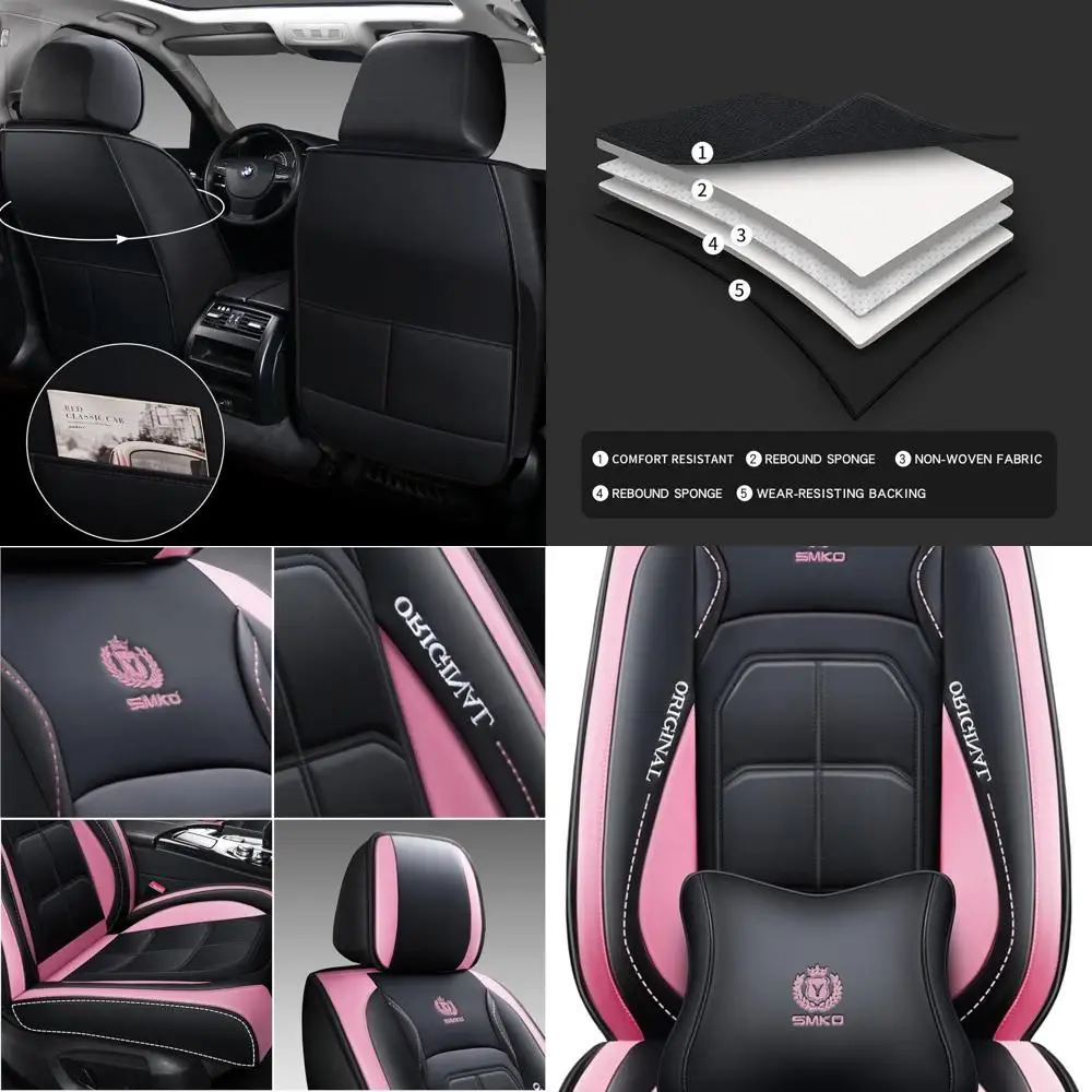 

07 Чехол на сиденье, полный комплект из 5 мест, универсальный тип, подходит для большинства автомобилей, автомобилей, внедорожников, грузовиков, грузовиков, пикапов, подушков, совместимых с подушками