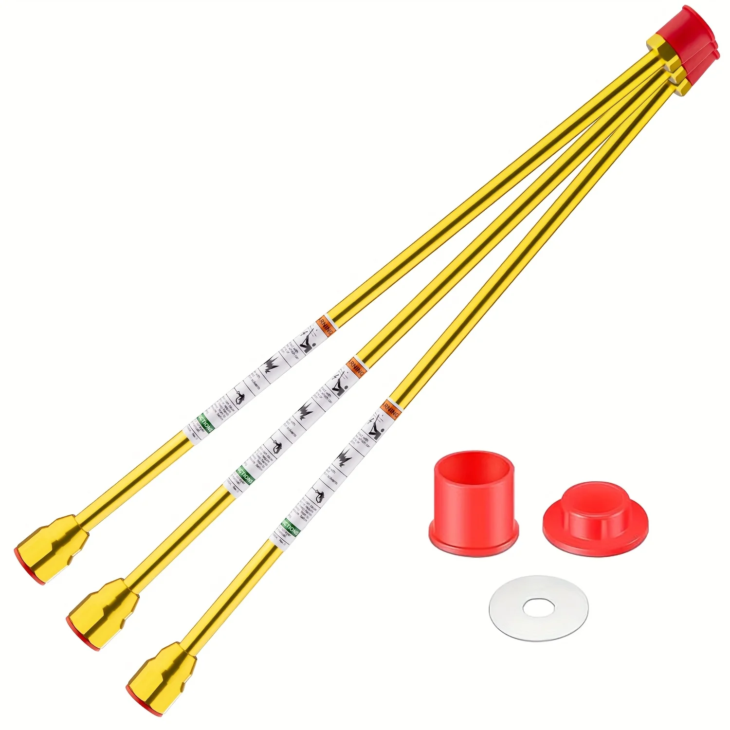 3 pcs Yellow High-Quality Airless Paint Sprayer Tip Extension Pole Extension Rod for Airless Painting Spray Guns (50cm/19.7in*3