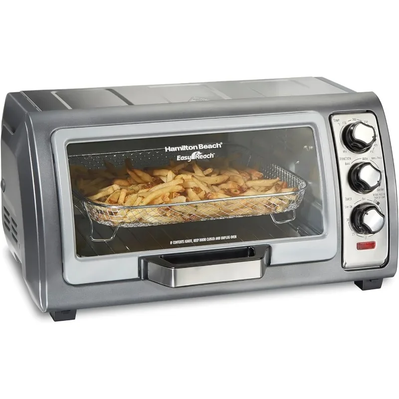 HAOYUNMA Toaster Oven Air Fryer Combo with Large Capacity, Fits 6 Slices or 12” Pizza, 4 Cooking Functions