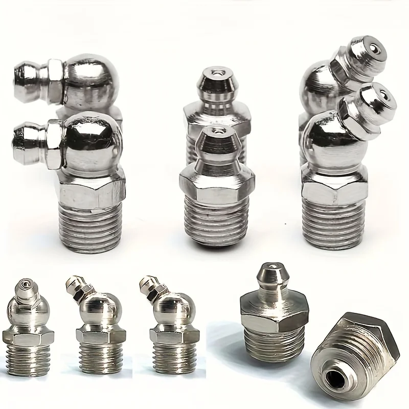 18Pcs M6 M8 M10 Right Angle Grease Nipples Set Universal Elbow Grease Nozzle Kit Grease Gun Accessories