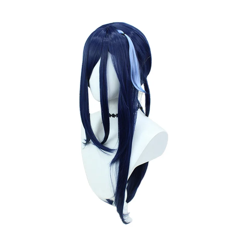 Clorinde Wig Game Genshin Impact Fontaine Clorinde Cosplay Wig Long Straight Blue Mix Heat Resistant Synthetic Hair