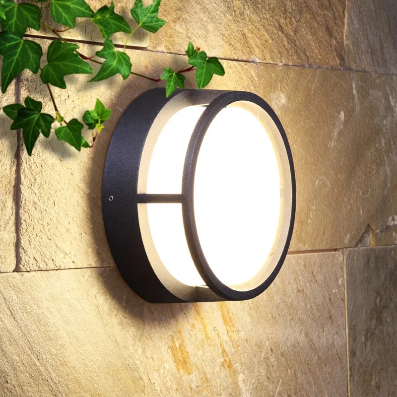 Lámpara LED de pared para exteriores, iluminación impermeable IP65 para porche, balcón, jardín, baño, pasillo