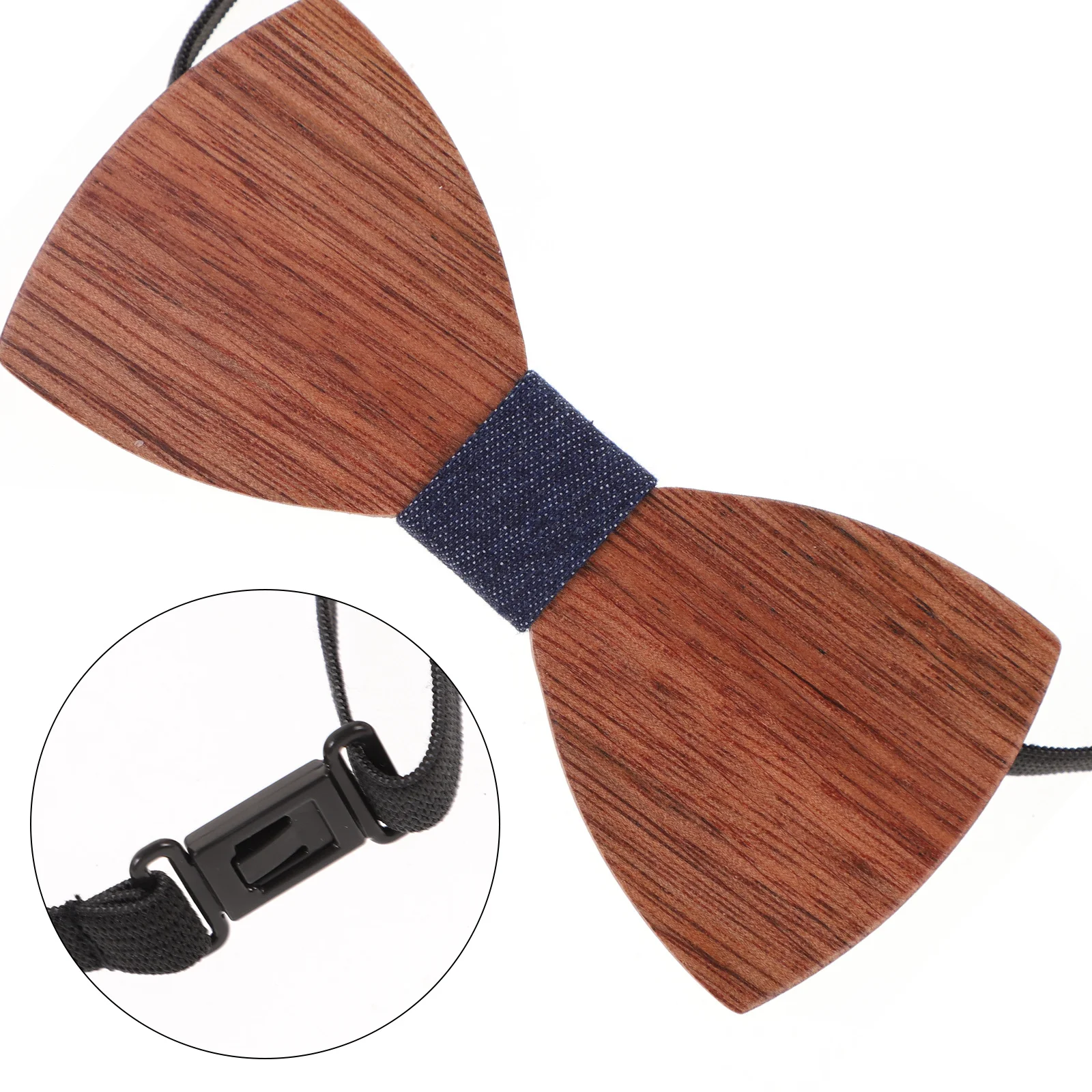 

Wooden Bow Men Boys Wedding Party Unique Flowers One Size Fits Wedding Wooden Bow Tie All Elastic Band Wood Material