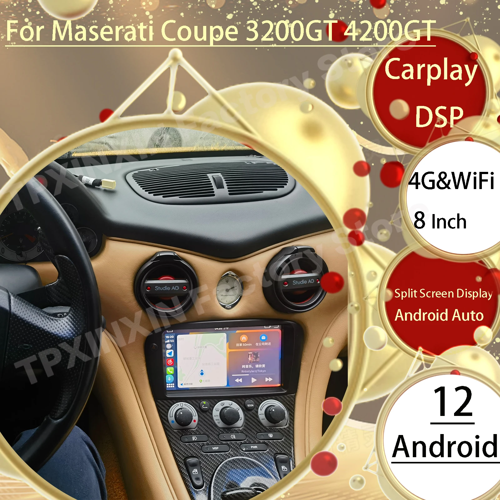 

Автомобильный мультимедийный блок Android для Maserati Coupe 3200GT 4200GT 2004 2005 2006 2007 GPS-навигация автомобильный радиоприемник Bluetooth