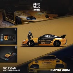 PreSale TM 1:64 Art Work Supra A80 Black Gold Diecast Diorama Car Model Collection Miniature Toys Time Micro