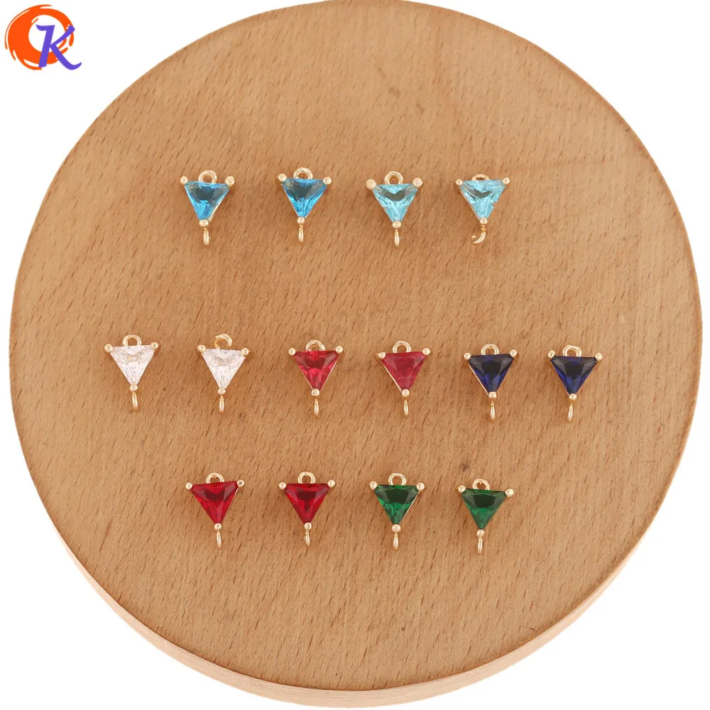 

Cordial Design 100Pcs 8*11MM Jewelry Accessories/Crystal Earring Connectors/Triangle Shape/Hand Made/Earring Findings/DIY Making