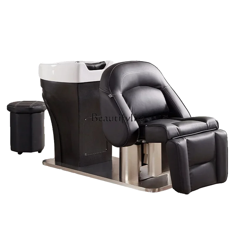 

Ceramic Deep Basin Shampoo Chair Half Lying Flush Head for Hair Salon