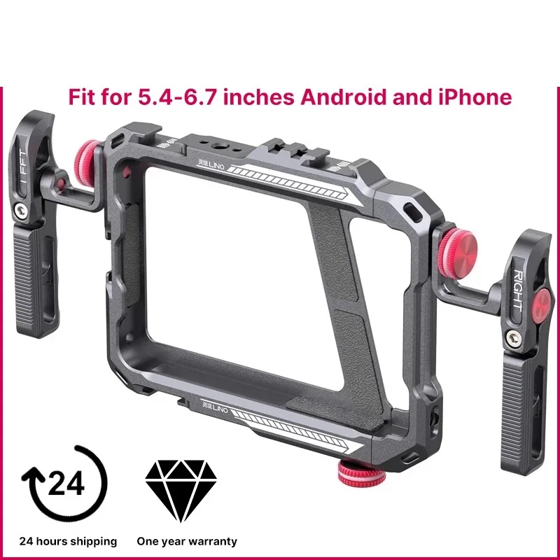 To Lino Phone Cage Video Vlog Rig Handle For 5.4'' to 6.7'' iPhone X 11 12 13 Mini Pro Max Android Phone