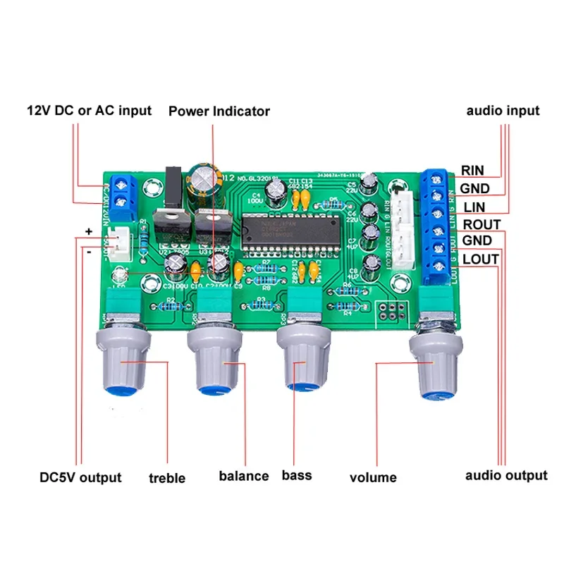 مكبر للصوت DLHiFi UPC1892 بوحدة تحكم في النغمة لوحة نهائية لصوت مكبر للصوت Hifi مكبر صوت مسرح منزلي
