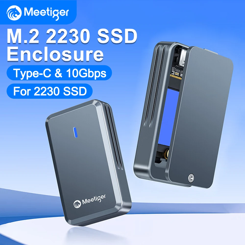 

Meetiger Storage Box 2230 M.2 NVMe SSD Enclosure 10Gbps Type C External Hard Drive M.2 SSD Adapter for Computer Accessories