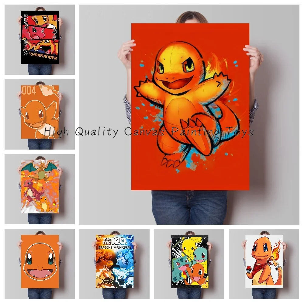 

Pokemon Anime Figures Canvas Painting Charmander Posters and Prints Living Room Print Wall Art Picture Home Decor Kids Gifts