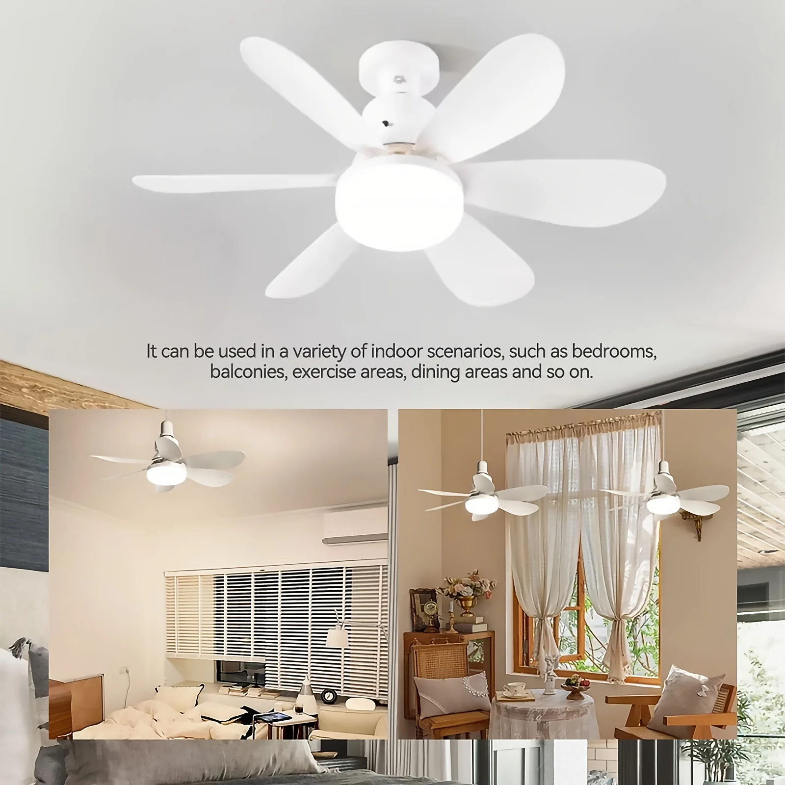 20.5/16.5 Inch Ceiling Fan Light E27 Remote 40W LED 3 Speed Silent 3 Color Dimmable Tool Free Install For Bedroom Kitchen Office