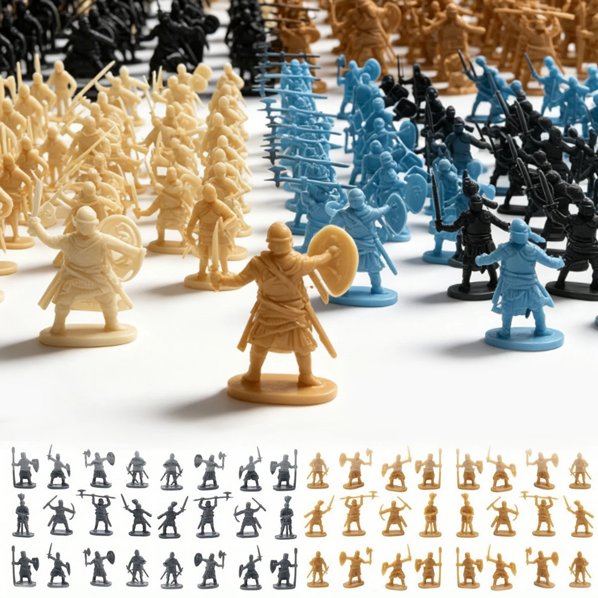 24Pcs Assorted Style Medieval Warrior Miniatures, Tiny Detailed Soldiers For Diorama Building And Tabletop Scenery ZSY