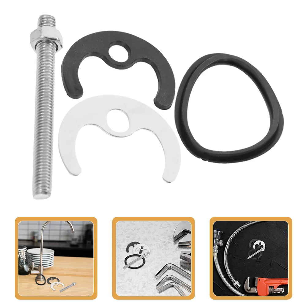 

2 Sets Hot and Cold Faucet Accessories Fixing Nuts Kit Basin Sink Component Bathroom Tap Rubber Bracket for Repairing