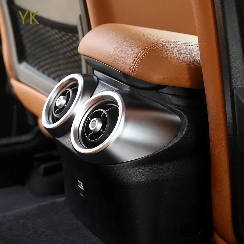 For Alfa Romeo Giulia 2017-2020 ABS Carbon Fiber Car Rear Row Air Conditioning Vent Outlet Cover Trim Interior Car Accessories