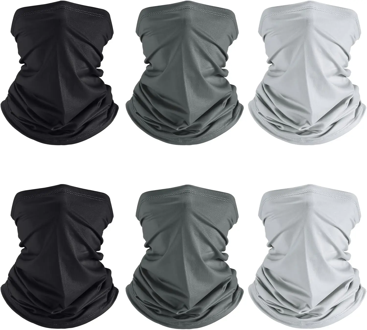 

6 Pack Summer Cooling Neck Gaiter, UV Protection Face Mask Scarf, Breathable Sunscreen Bandana