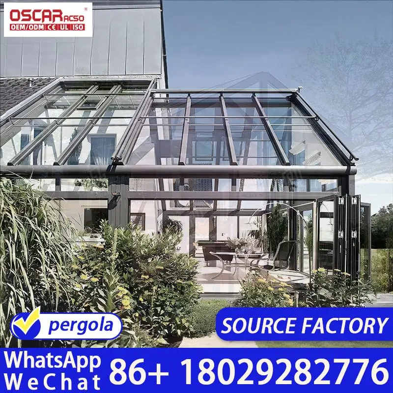 Modern Design Outdoor Aluminium Rain Proof Glass Temperature Adjusting Sunroom for UK Patio US Yard Garden sunroom