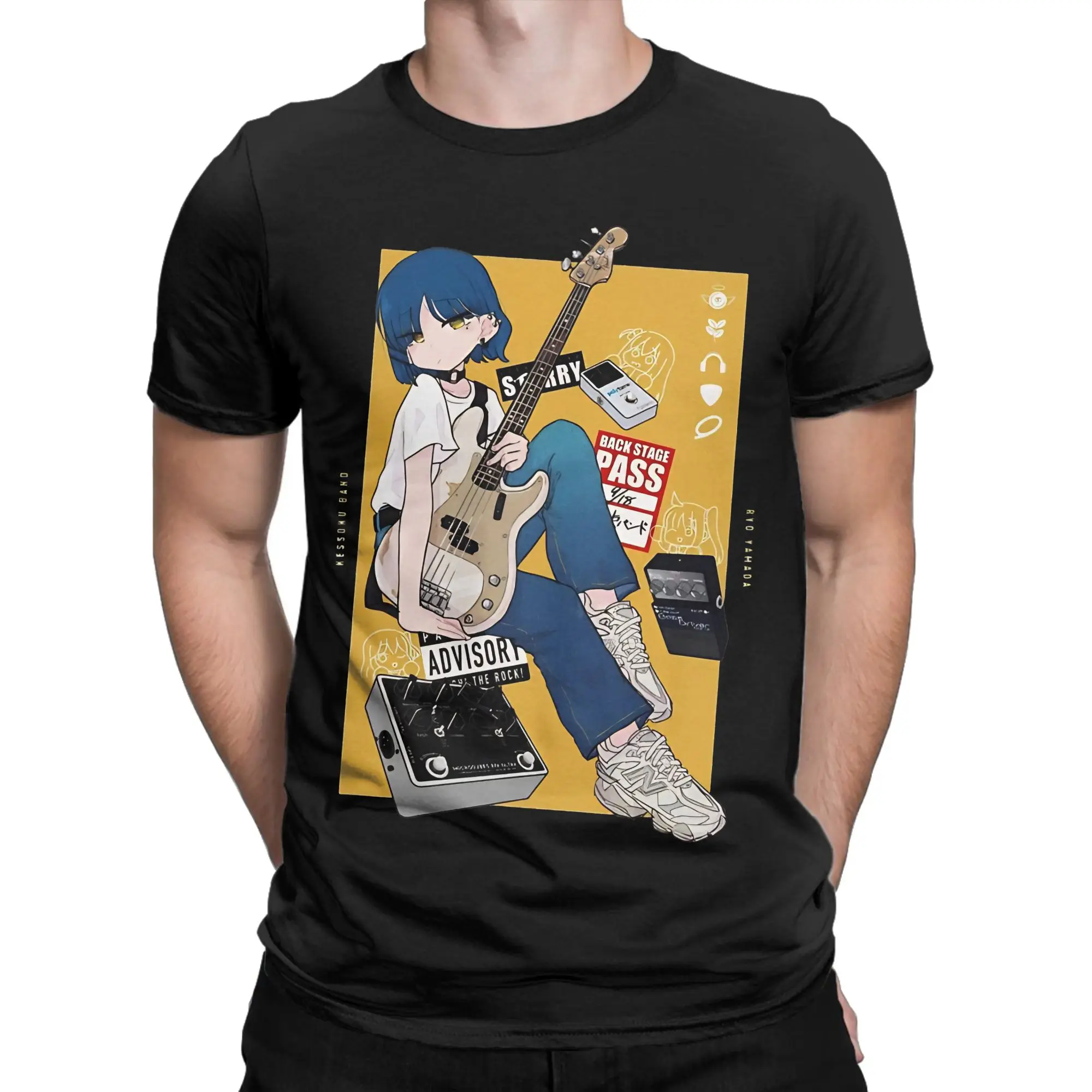 Lonely Music Lover Classic Bocchi the Rock Funny Graphic 100% Cotton T-Shirt Tops Tees For Men