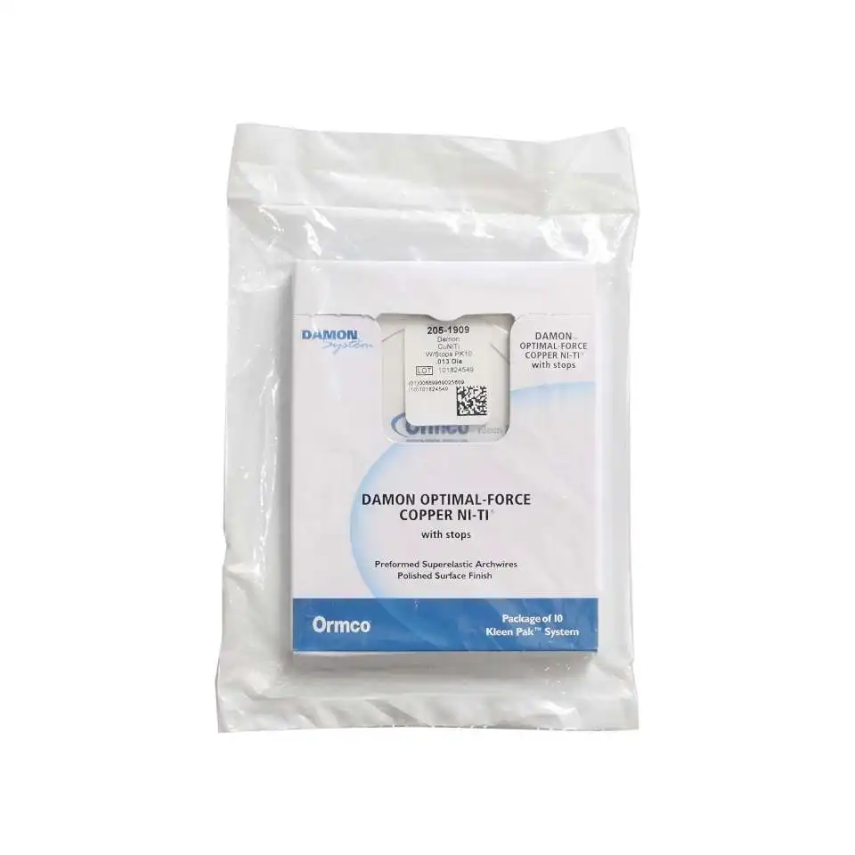 Ormco Damon Optimal-Force Copper Ni-Ti Rectangular Archwire  with Stops for Orthodontic Tooth Alignment 10pcs/Box