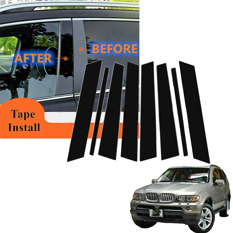 

Fit For BMW X5 E53 2000 2001 2002 2003 2004 2005 2006 Gloss Black Pillar Posts Window Door Column B C Sticker Car Accessories