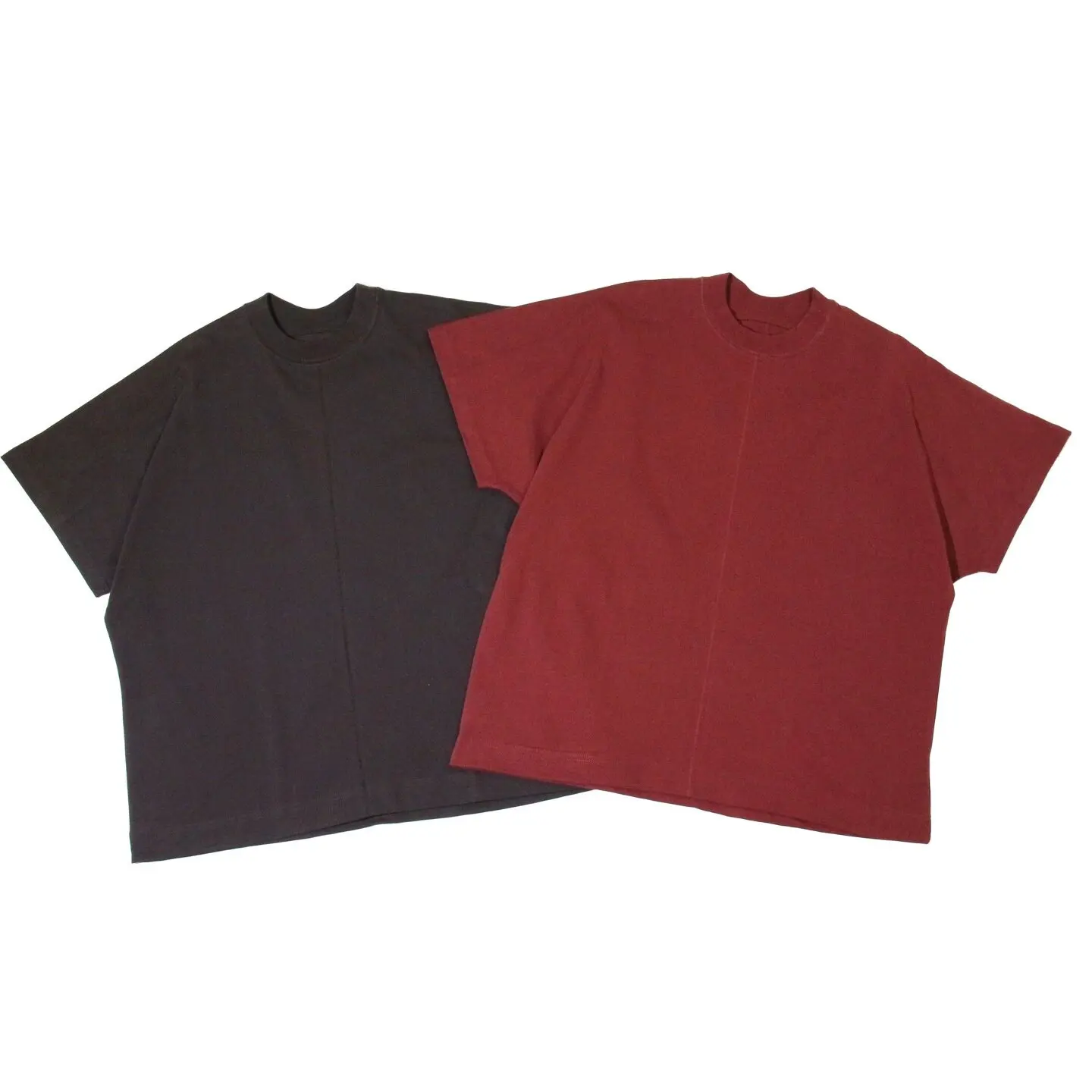 

GDW heavy stand-up collar short-sleeved silhouette shoulder-length loose semi-turtleneck T-shirt