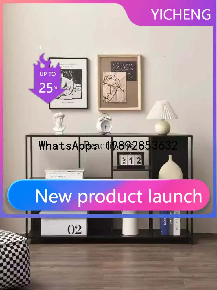 

LYY Nordic floor-to-ceiling wrought iron living room home low cabinet against the wall to create display shelves