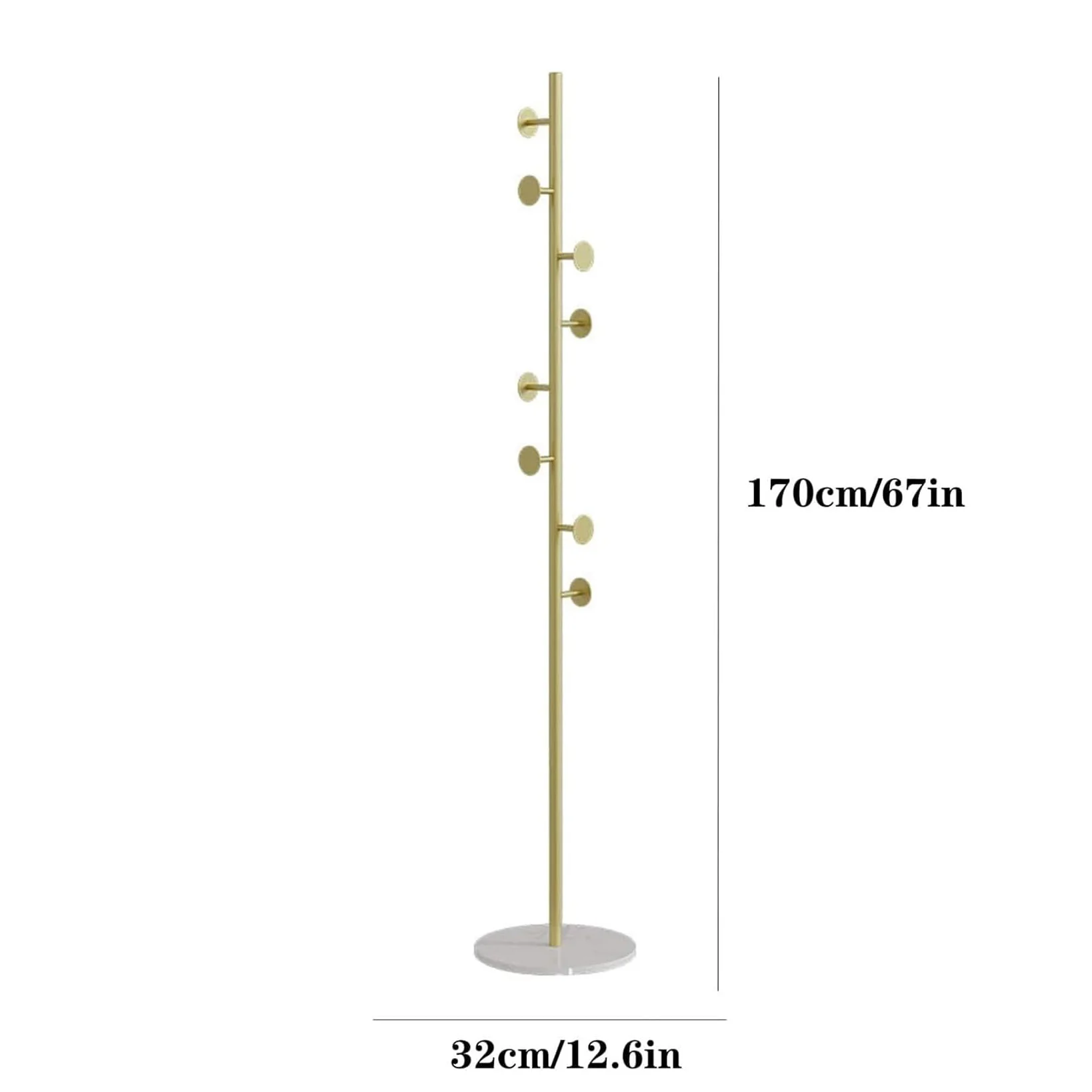 Modern Marble Iron Hanging Coat Rack Durable Metal Construction for Bedroom Living Room Porch-for Hanging Clothes