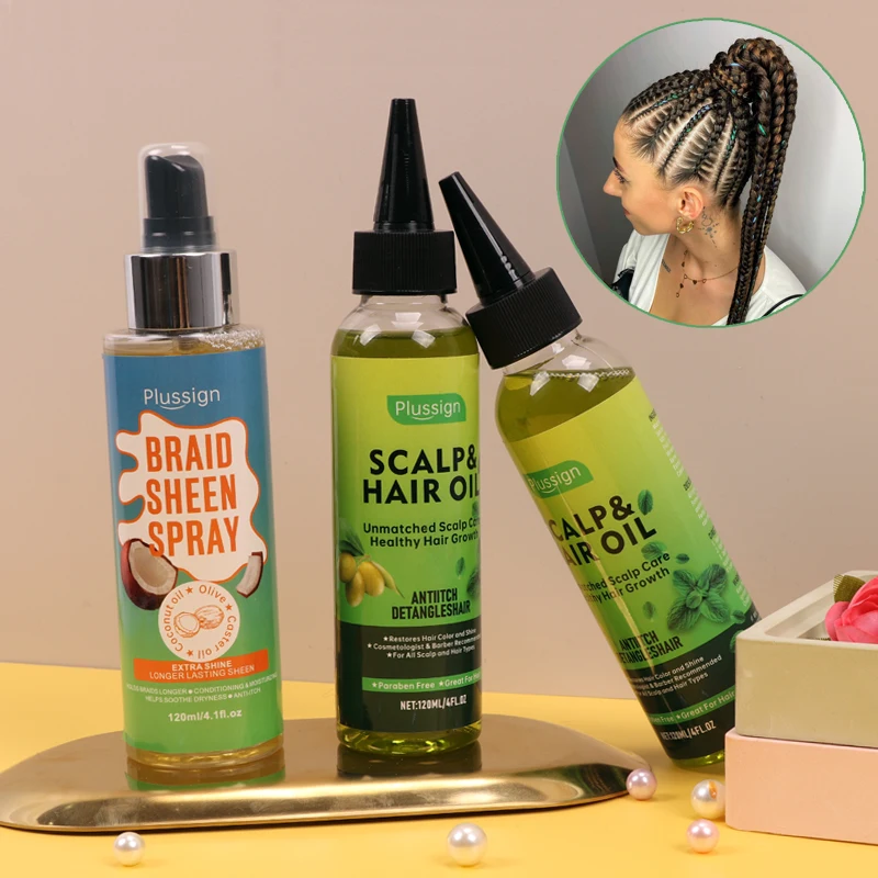 

Braid Sheen Spray For Faux Locs,Twists Crochet Hair Restores Hair Color Shine Anti-Itch Scalp Hair Oil For Miricle Hair Growth