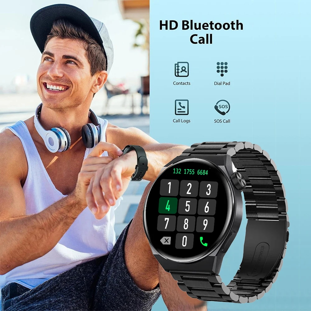 Men Business Smartwatch 1.28” HD 240*240 Bluetooth Call Alarm Clock Custom Photo Calorie Women Watch For Xiaom Android Ios Phone