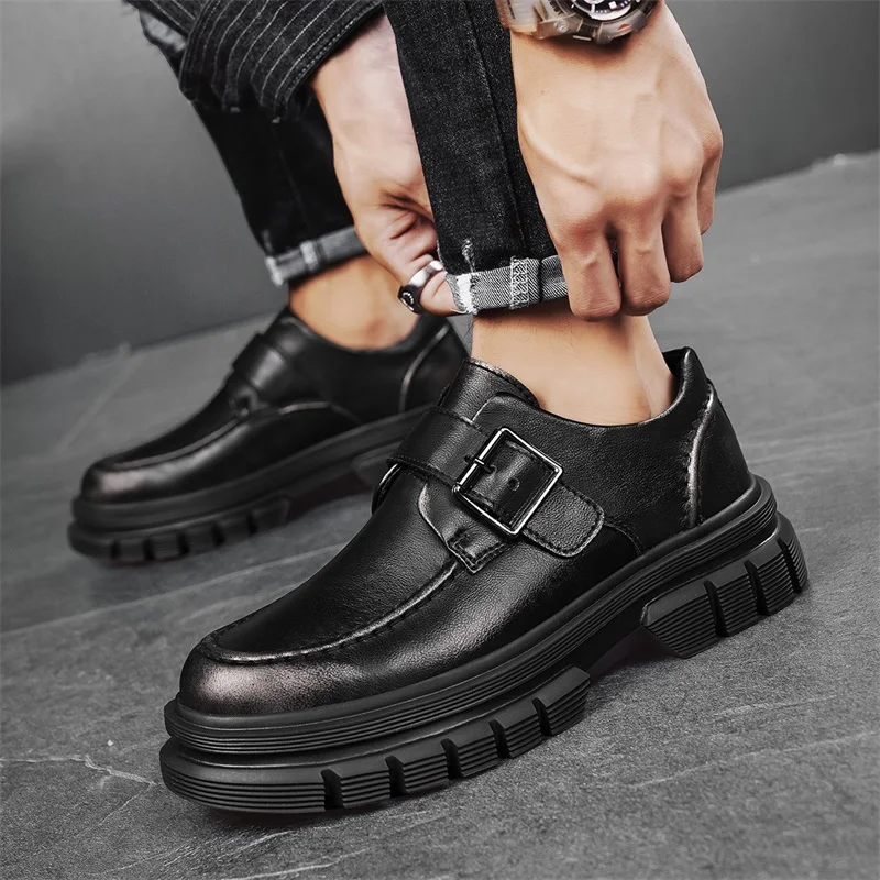

Men's Low-top Casual Leather Shoes Thick-soled Heightened Formal Leather Shoes Men's 2026 New Heightened All-match Men's Shoes