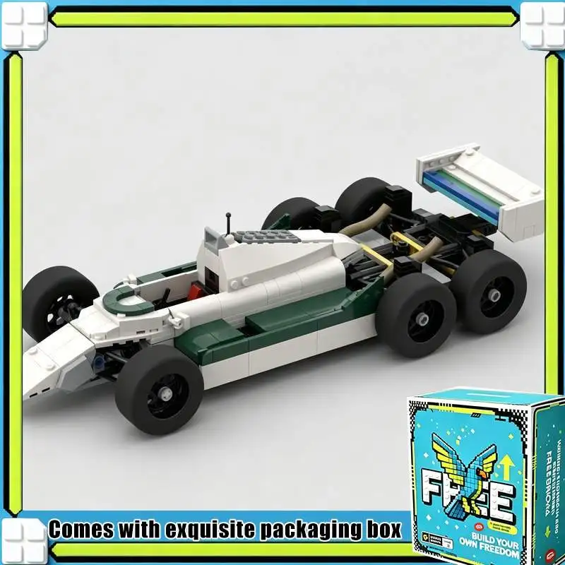 831PCS Classic 1982 Grand Prix Open Wheel Racing Car Model Building Blocks Kit Custom Creative DIY Assembly Toy Gift Collection