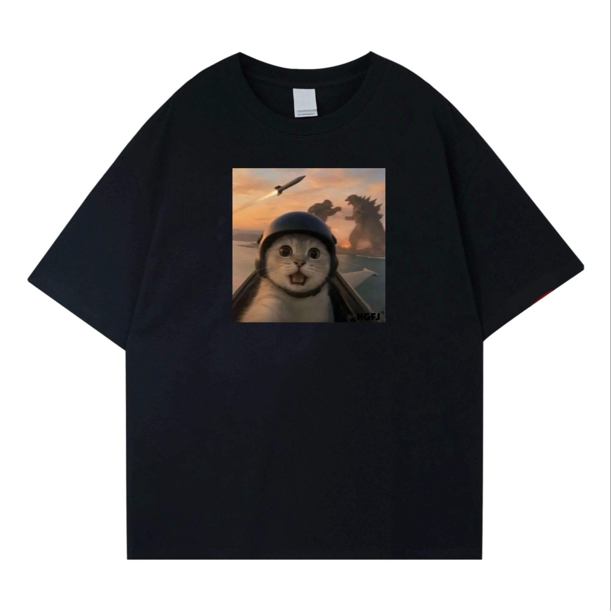 Футболка с принтом кошачьих смайликов, летняя футболка для отдыха, высококачественная универсальная дышащая мужская и женская футболка из чистого хлопка Y2K