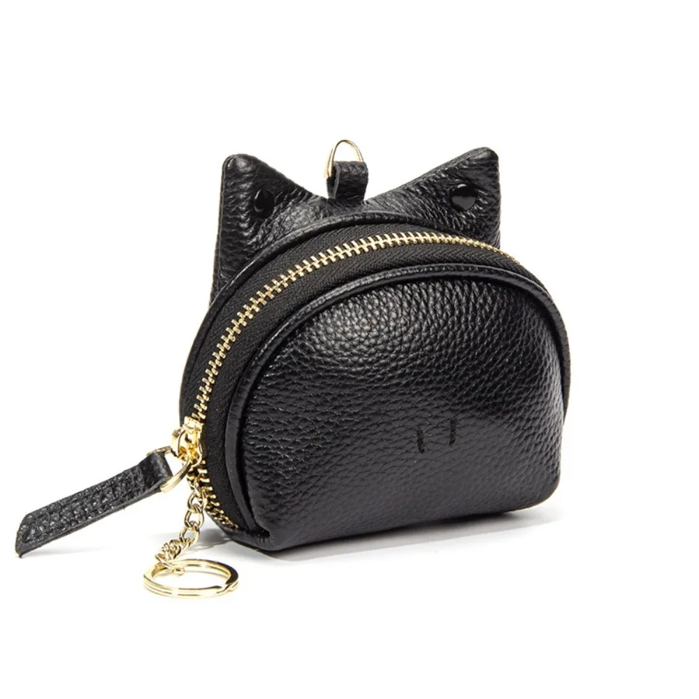 

Luxury Zipper Genuine Leather Coin Purse Card Bag Cash Storage Change Bag Keychain Clutch Mini Key Bag Outdoor