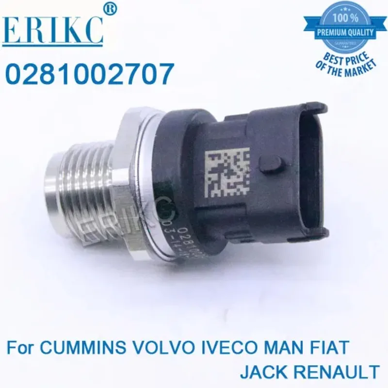 Rail Pressure 0281002707 ERIKC 1800Bar Intake Air Boost Pressure Map Sensor 0 281 002 707 for CUMMINS VOLVO IVECO MAN FIAT JACK