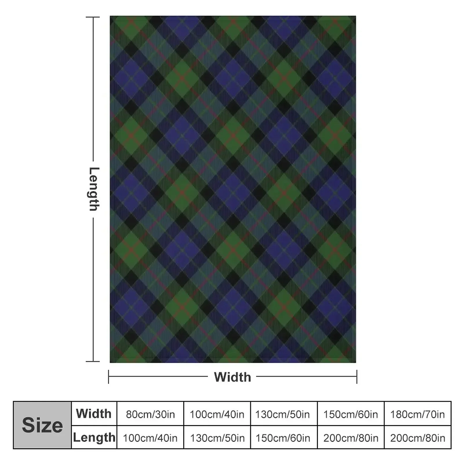 Gunn Clan Family Tartan Cross Pattern Throw Blanket Quilt Weighted heavy to sleep Blankets