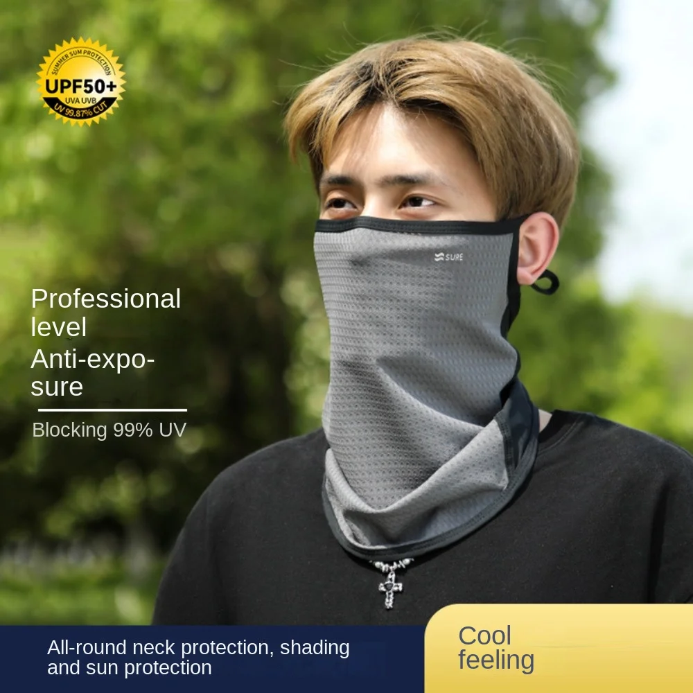 

Scarves Sunshade Men's Sunscreen Face Mask Solid Color Breathable Sunscreen Face Cover Thin Adjustable UV Protection Veil Golf