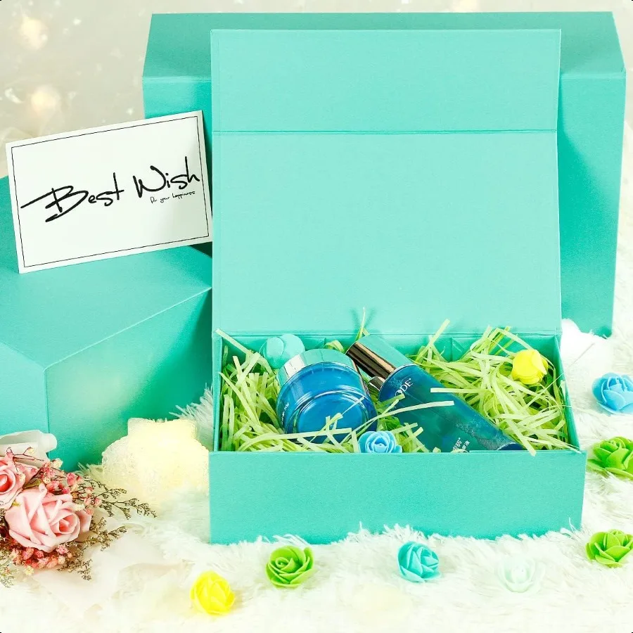 Caja de regalo con tapas 9,85 x 5,95 x 3,15 pulgadas Cajas de regalo con cierre magnético para embalaje de regalo Caja de regalo para Navidad Día de la madre Padre