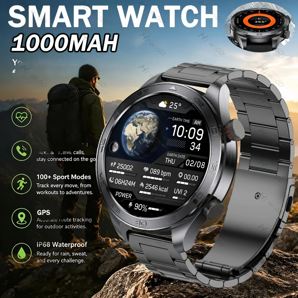 Heart Rate Gps Watch - Reloj Inteligente con GPS, Pantalla AMOLED,
