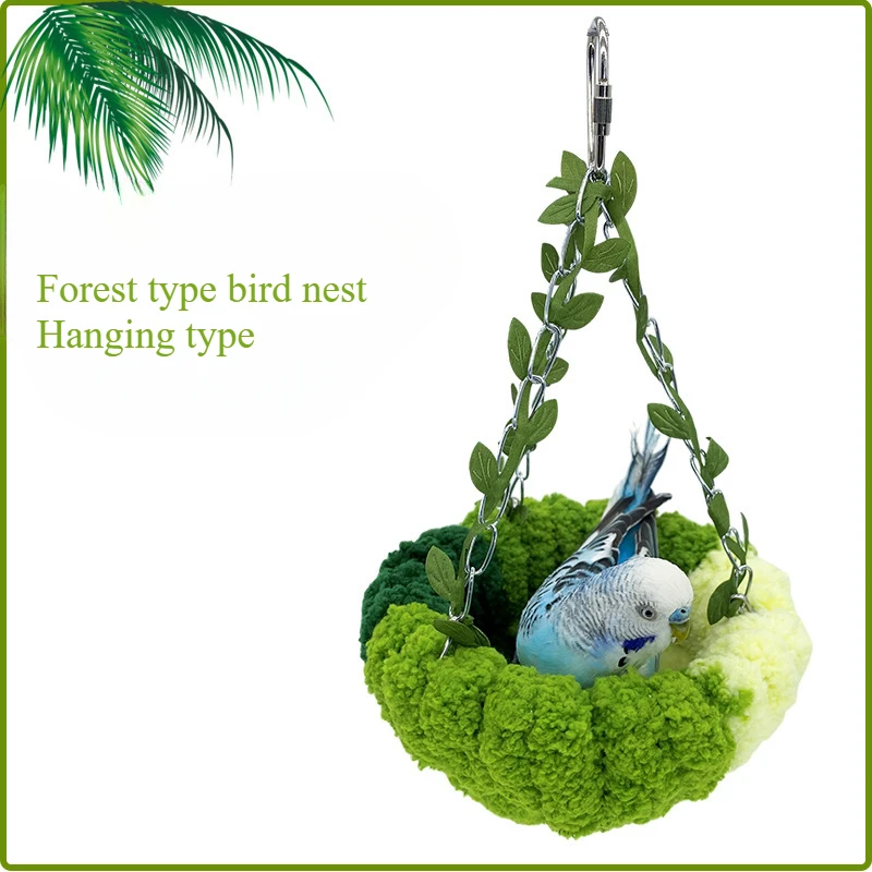 

Bird Cage Hammock Parrot Hammock Bed Comfortable Soft Coral Fleece Hanging Bird Sleeping Nest for Cage Green Parrot Sleeping Bed