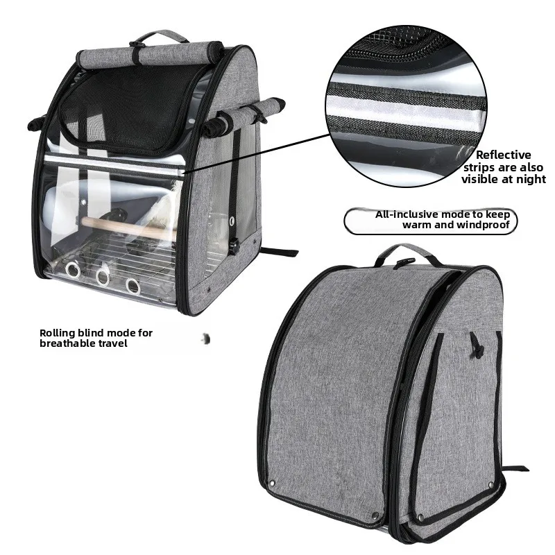

Stainless Steel Mesh Parrot Backpack Bird Bag Parrot Cage Shoulder Out Portable Bird Bag Breathable Double Shoulder Parrot