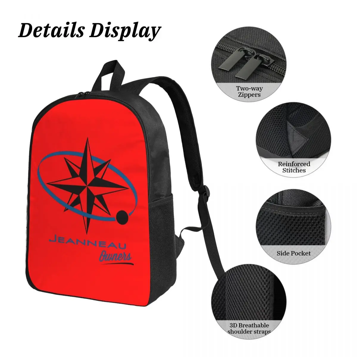 Jeanneau Yachts Backpack Student Boys Girls BookBag School Bag Computer Shoulder Bags 3ps Insulated Lunch Bag Pencil Case