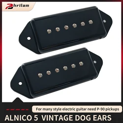 Phrilam Pro P90 High output Alnico 5 P90 Dogear Single Coil Pickup  for Les Paul LP SG Electric Guitar Neck Bridge Pickups Set