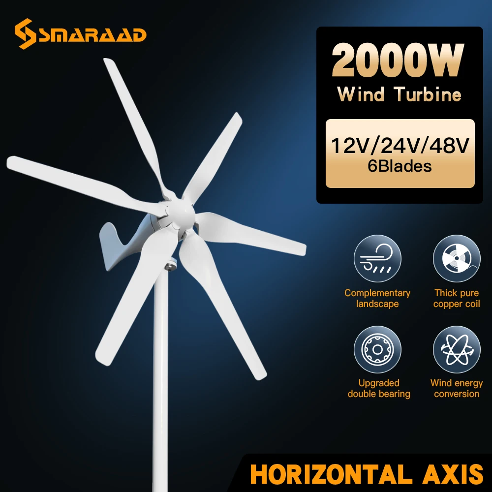 Poland Fast Delivery Of New Energy Wind Turbines 2000W Horizontal Turbine Generator Free Energy For Domestic Wind Turbines