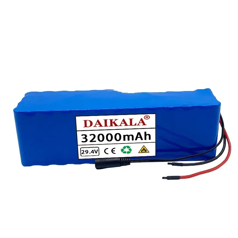 7S6P 29.4V 18650 32000mAh Li-ion Rechargeable Battery Pack for 24V  with BMS Optional Interface Balance Car Bike Scoote