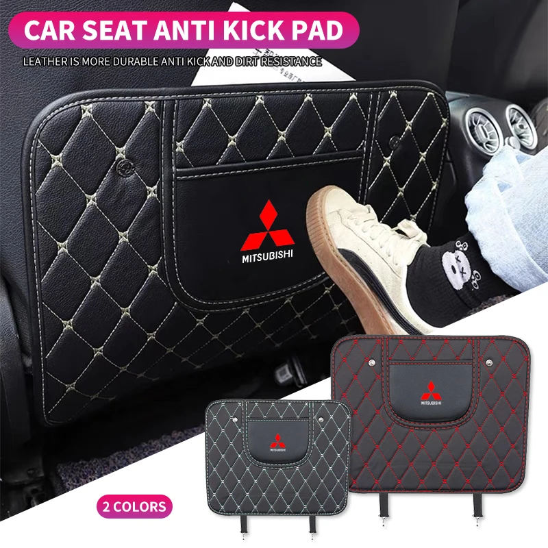 New PU Leather Car Anti-Kick Mats Auto Seat Back Protector Cover For Mitsubishi ASX Lancer Pajero 4 Colt Galant 8 Carisma EX EVO