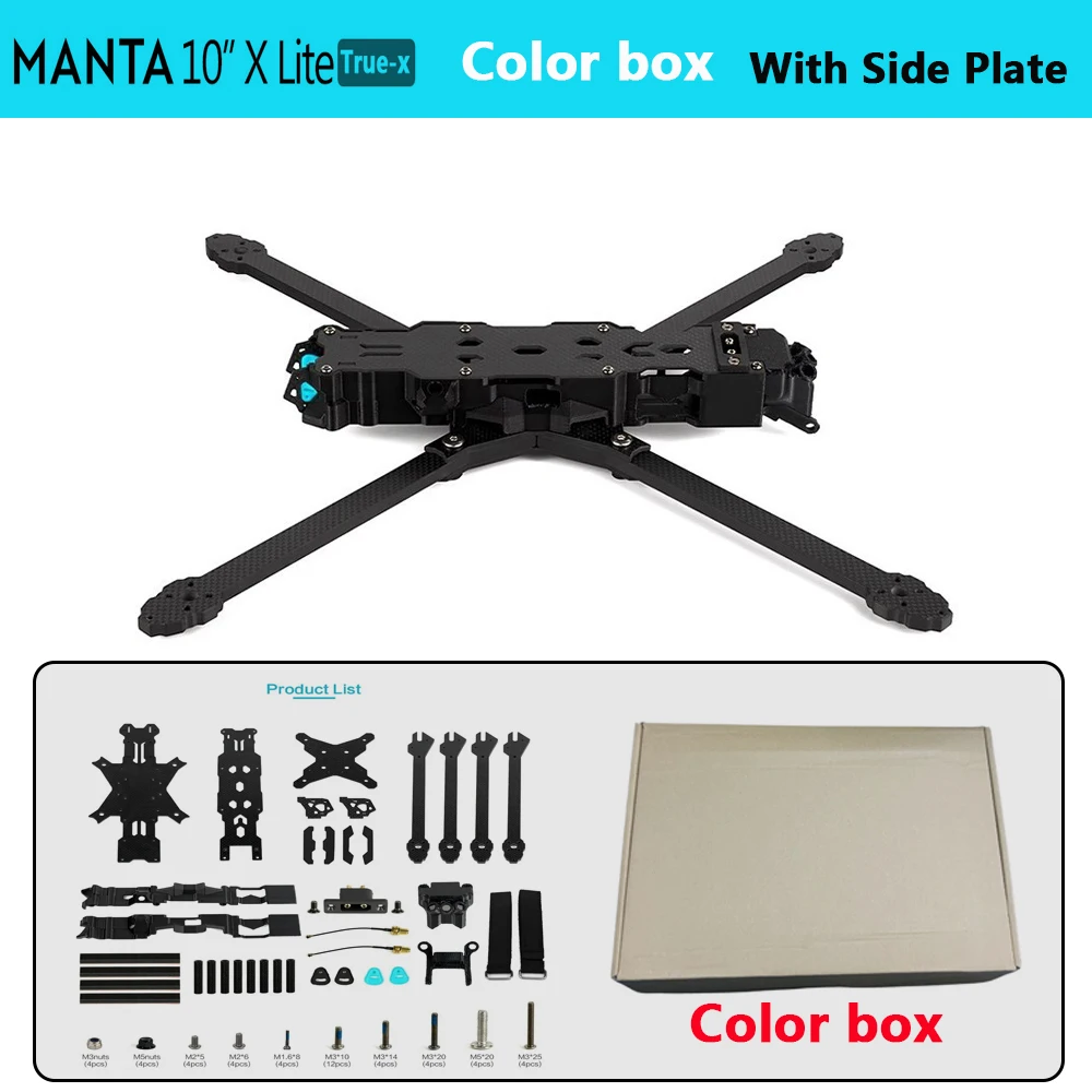 

Оригинальный комплект рамы Axisflying MANTA 10 дюймов Lite/10 дюймов FPV Freestyle True X, комплект рамы 402 мм, колесная база T700, совместимое с углеродным волокном, 10 дюймов