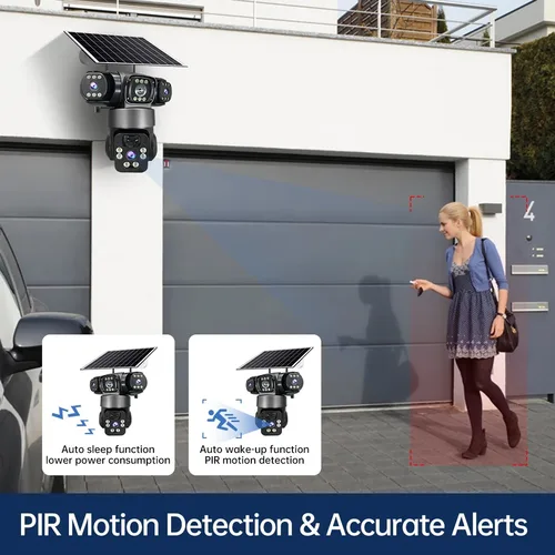 Imagen 2 del producto Cámara IP WiFi de 15MP y 8K para exteriores, lentes triples, pantallas triples, visión nocturna de seguridad, Audio bidireccional, detección humana, cámara CCTV de seguridad