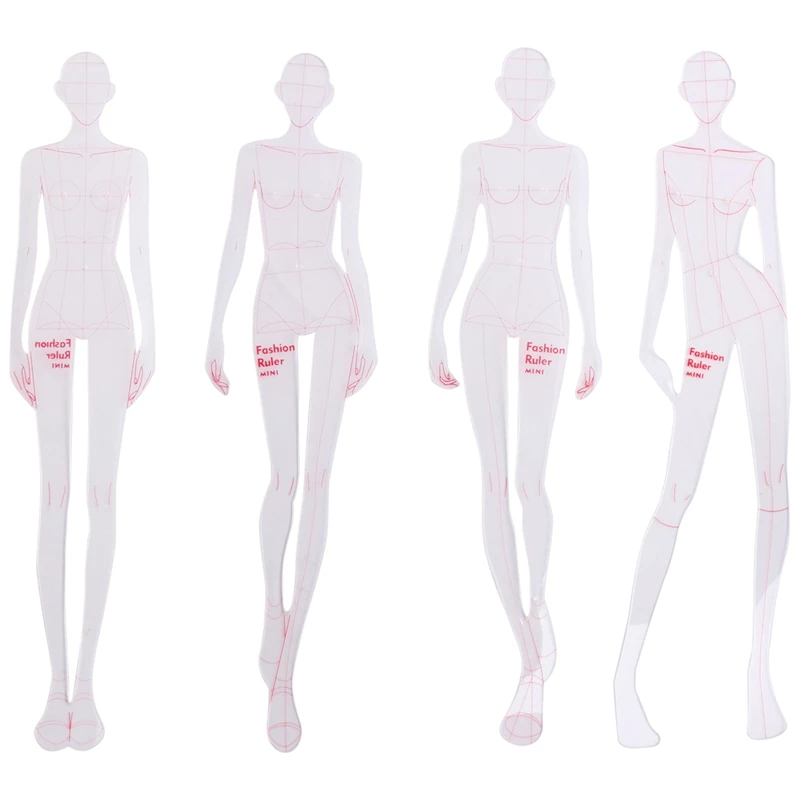 

Fashion Illustration Rulers Sketching Templates Ruler Sewing Humanoid Patterns Design Clothing Measuring,Type A