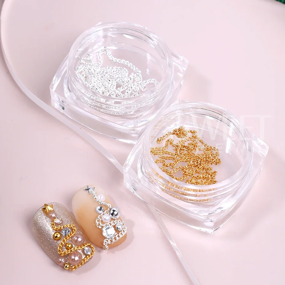 12 Grids Christmas Nail Art Decor Gold Silver Snowflake Star Pearl Bow Rhinestones Nail Charms Jewelry DIY Manicure Accessories