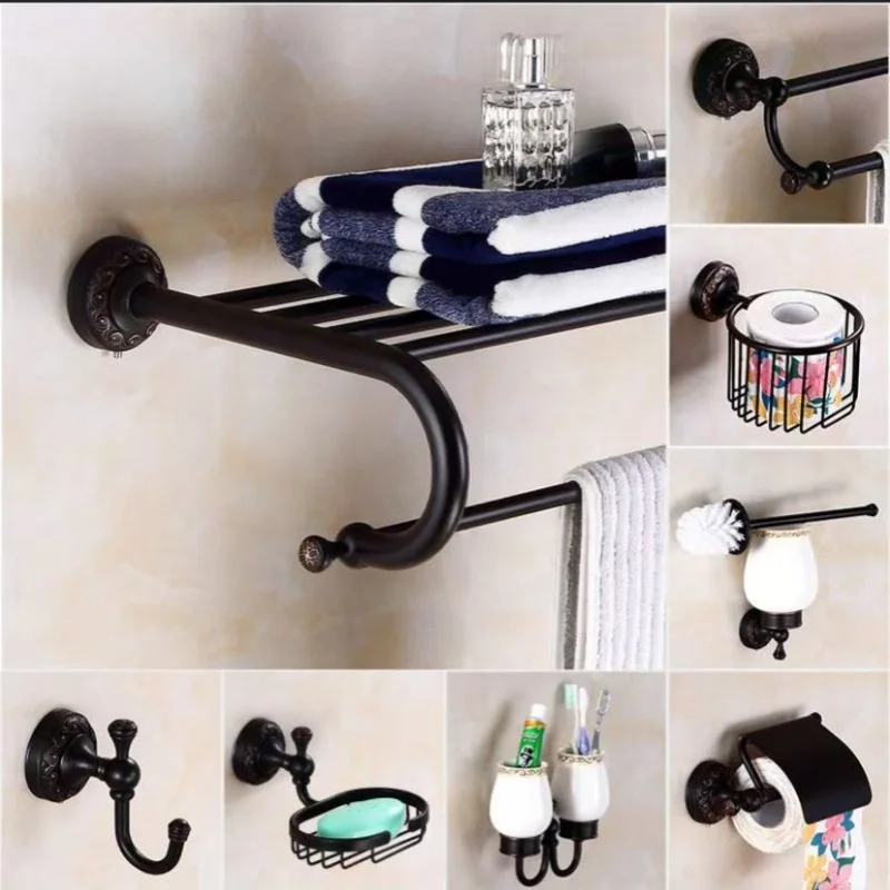 

Brass Carved Toilet Brush Holder Bathroom Shelf Paper Holder,Towel Bar,Soap Holder,Towel Rack,Towel Hook bathroom Hardware